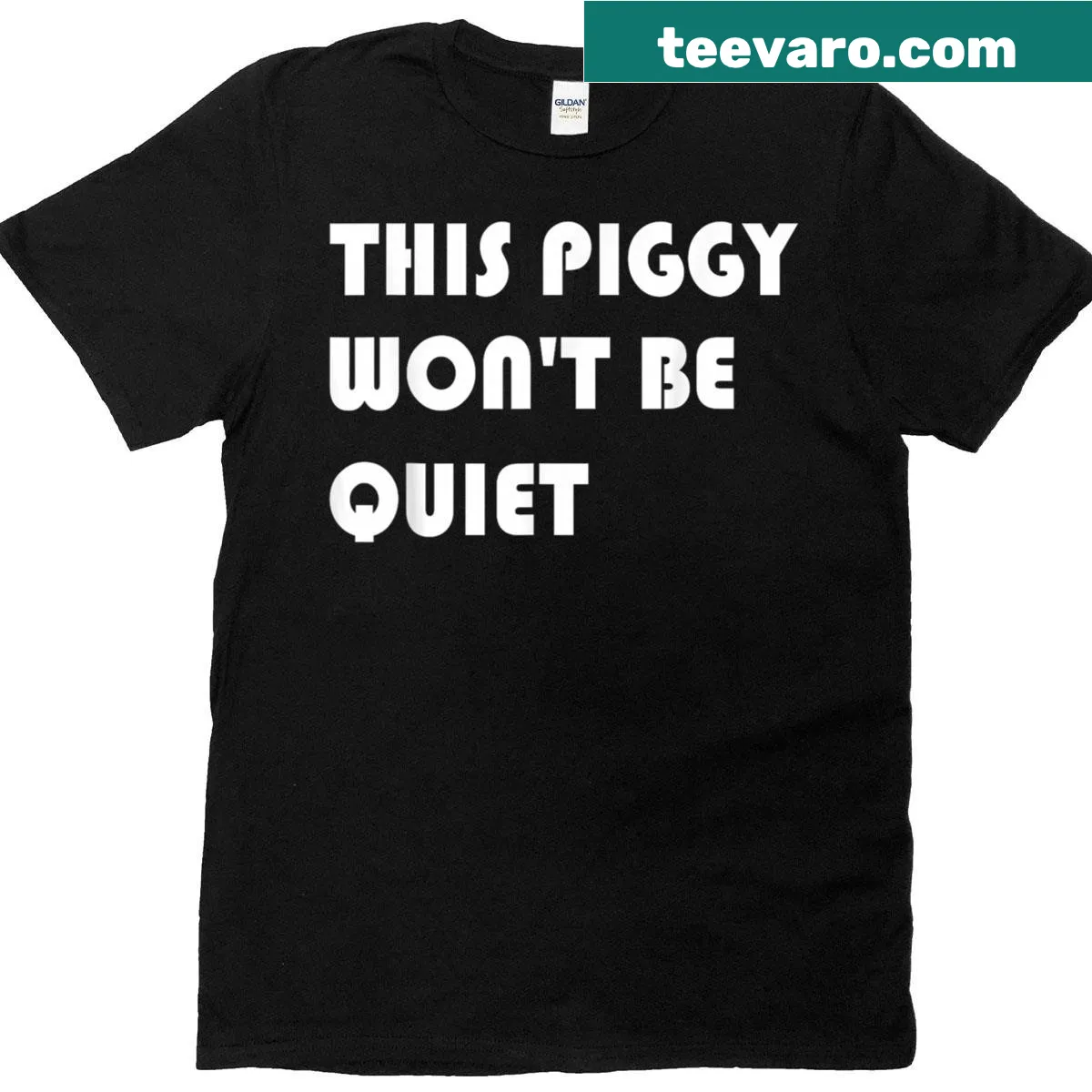 Lively piggy graphic with humorous text on t-shirt — on a men's t-shirt