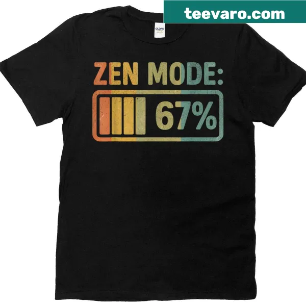 Retro loading bar graphic with 'Zen Mode' text on t-shirt