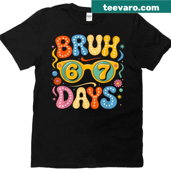 T-shirt with 'Groovy Bruh' text and sunglasses design for students.