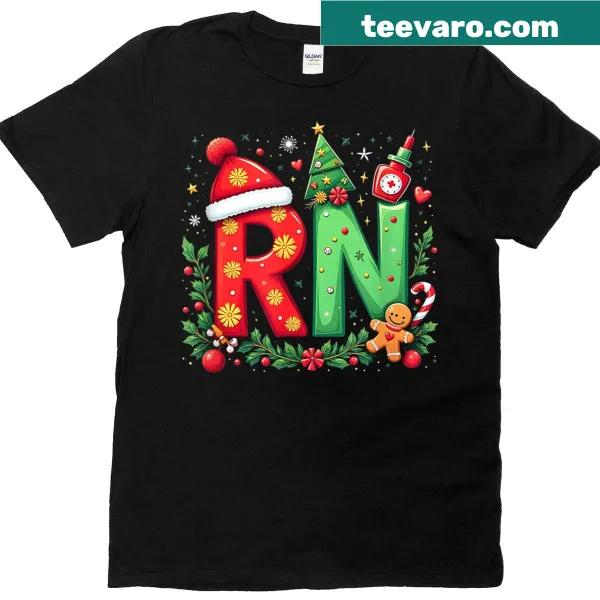 Funny Christmas T-shirt for nurses featuring 'Groovy ER CNA Nurse' and Santa