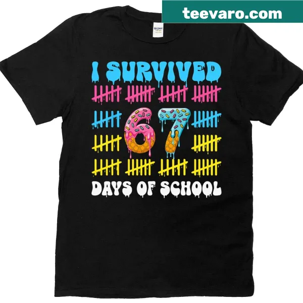 Funny kids t-shirt featuring ice cream drip and six seven motif