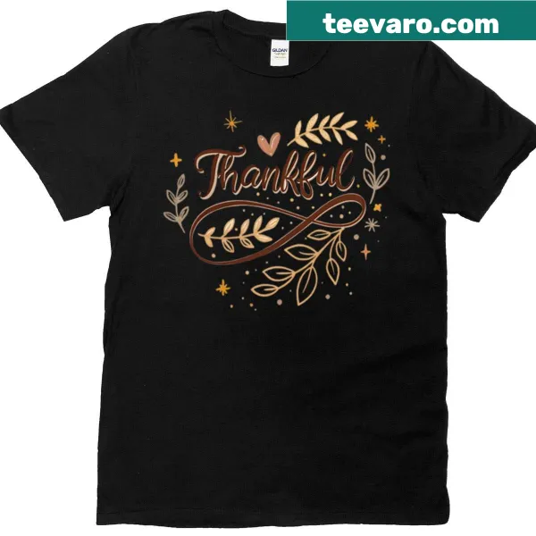 Cheerful Thanksgiving t-shirt with a grateful message