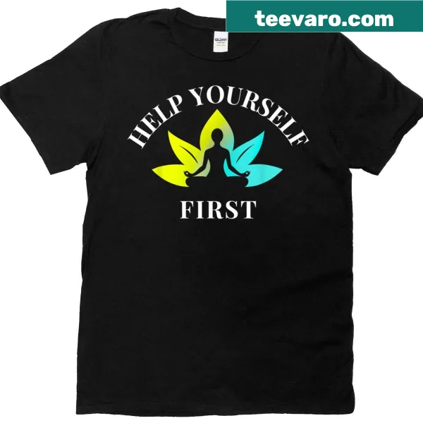 Inspirational T-shirt featuring a Buddha and mindfulness message.