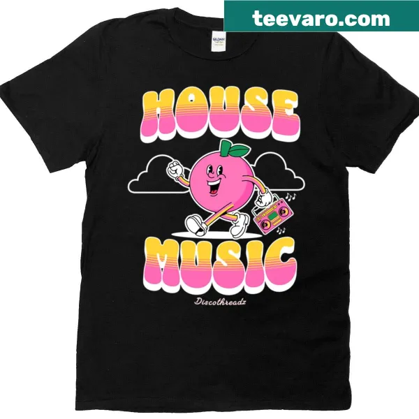 Exciting 'Cherry Blaster' design representing house music on a t-shirt