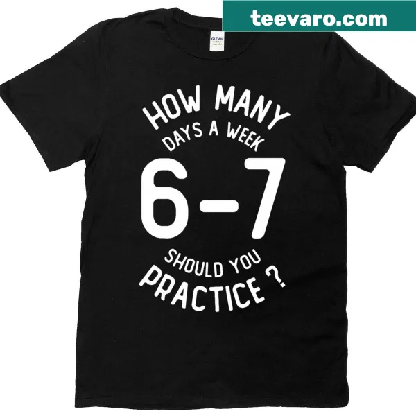 Typography shirt with music practice phrase for musicians.