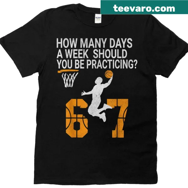 Funny basketball t-shirt with 'How Many Days?' meme text