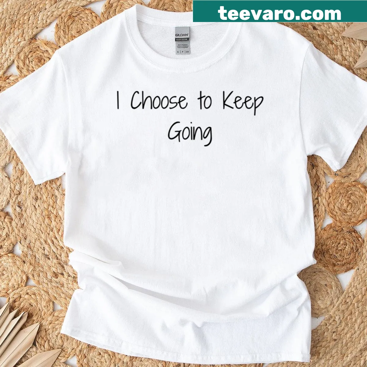 Inspirational t-shirt with motivational text design — on a men's t-shirt
