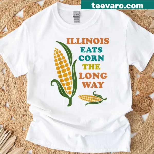 Sarcastic badge-style T-shirt about Illinois and corn