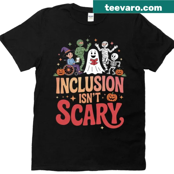Halloween teacher t-shirt promoting inclusion