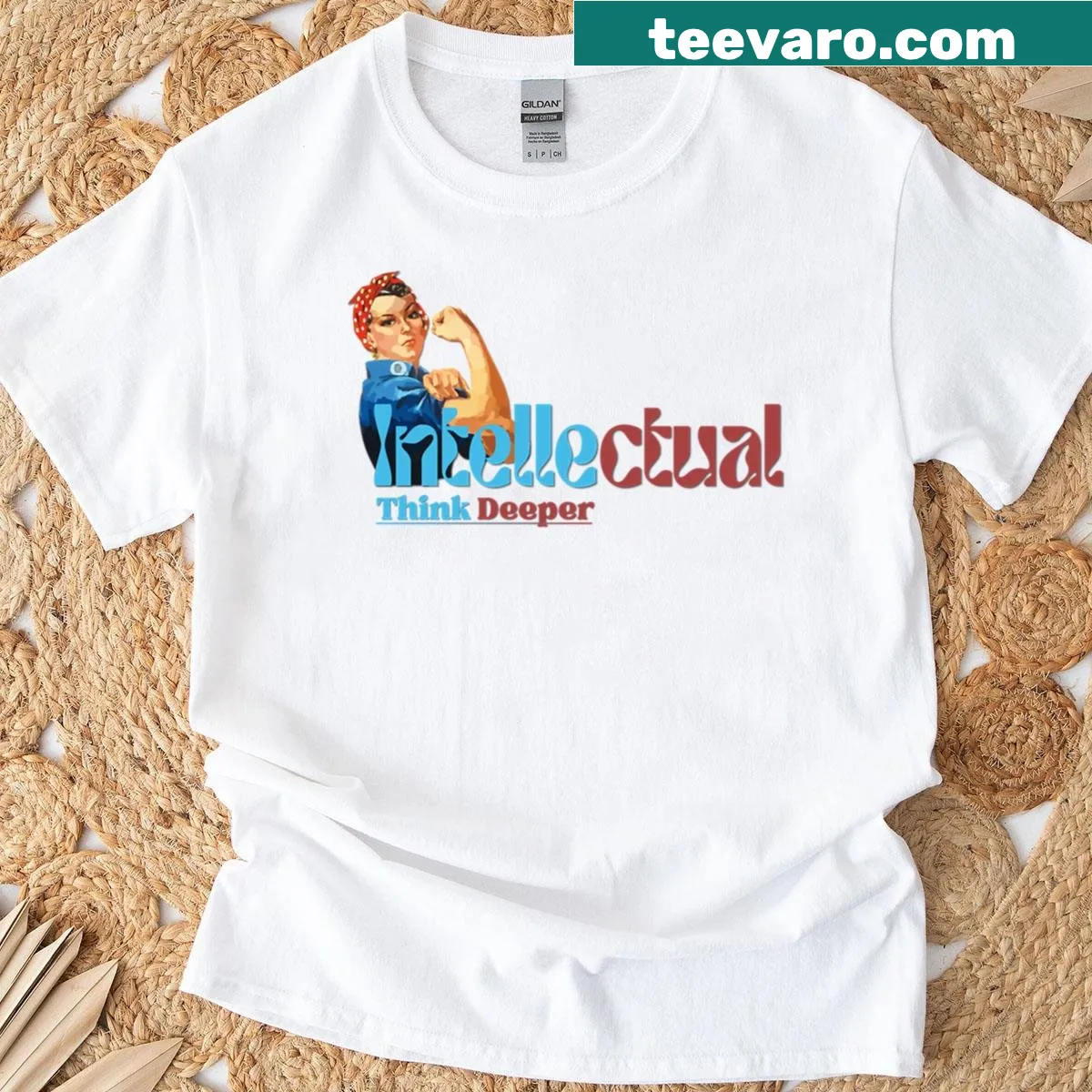 Bold retro design promoting intellectual empowerment on an oversized T-shirt — on a men's t-shirt