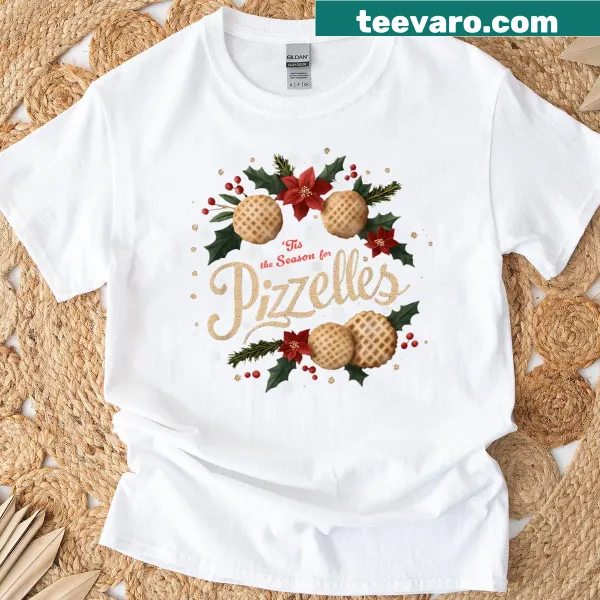 T-shirt celebrating Italian Christmas cookies with pizzelles illustration