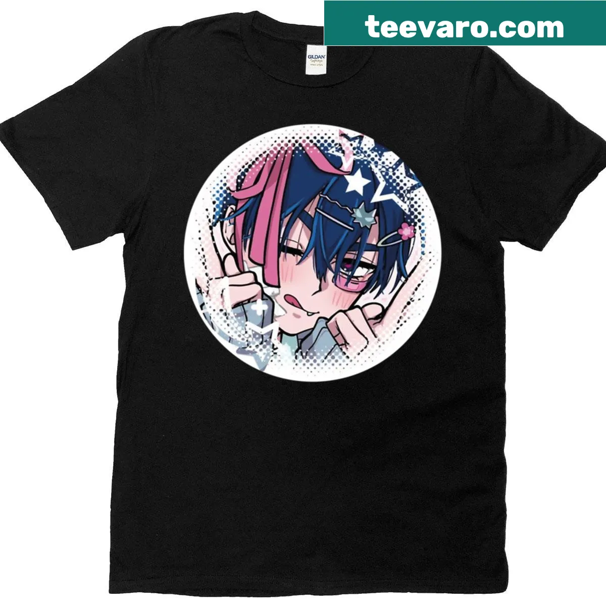 Cute illustration of Ivan with a small creature on a t-shirt — on a men's t-shirt