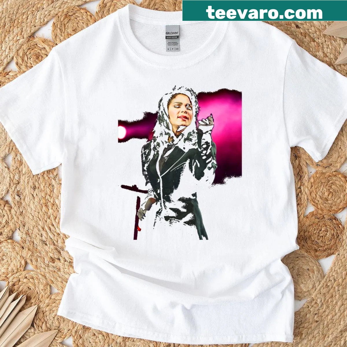 Vintage T-shirt featuring Janet Jackson's Rhythm Nation World Tour design — on a men's t-shirt