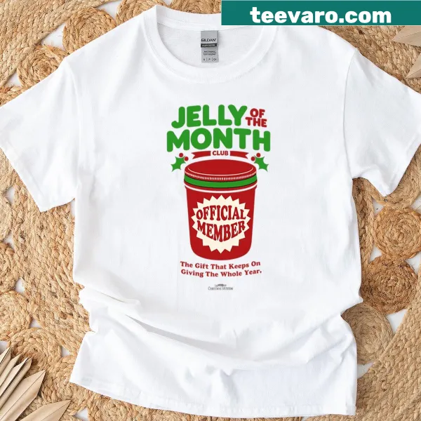 Jelly of the Month Club Christmas t-shirt with playful typography