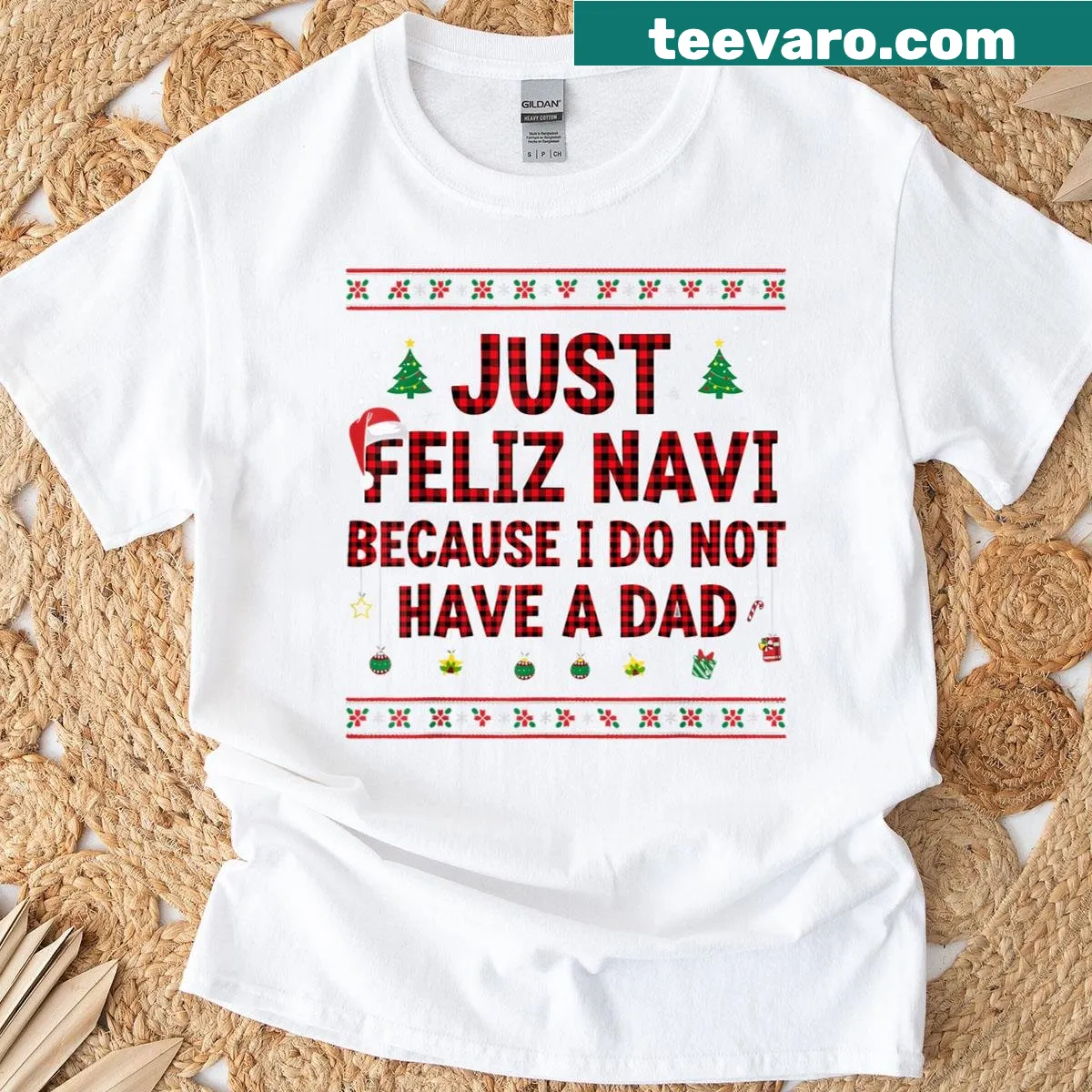 Funny holiday T-shirt with a humorous phrase about family — on a men's t-shirt