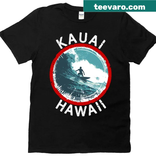 Kauai Hawaii t-shirt with bold white lettering