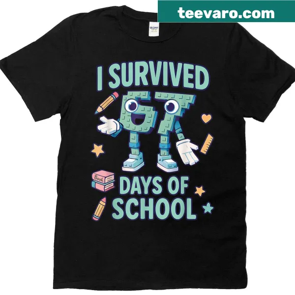 Funny kids T-shirt with meme saying about surviving school days