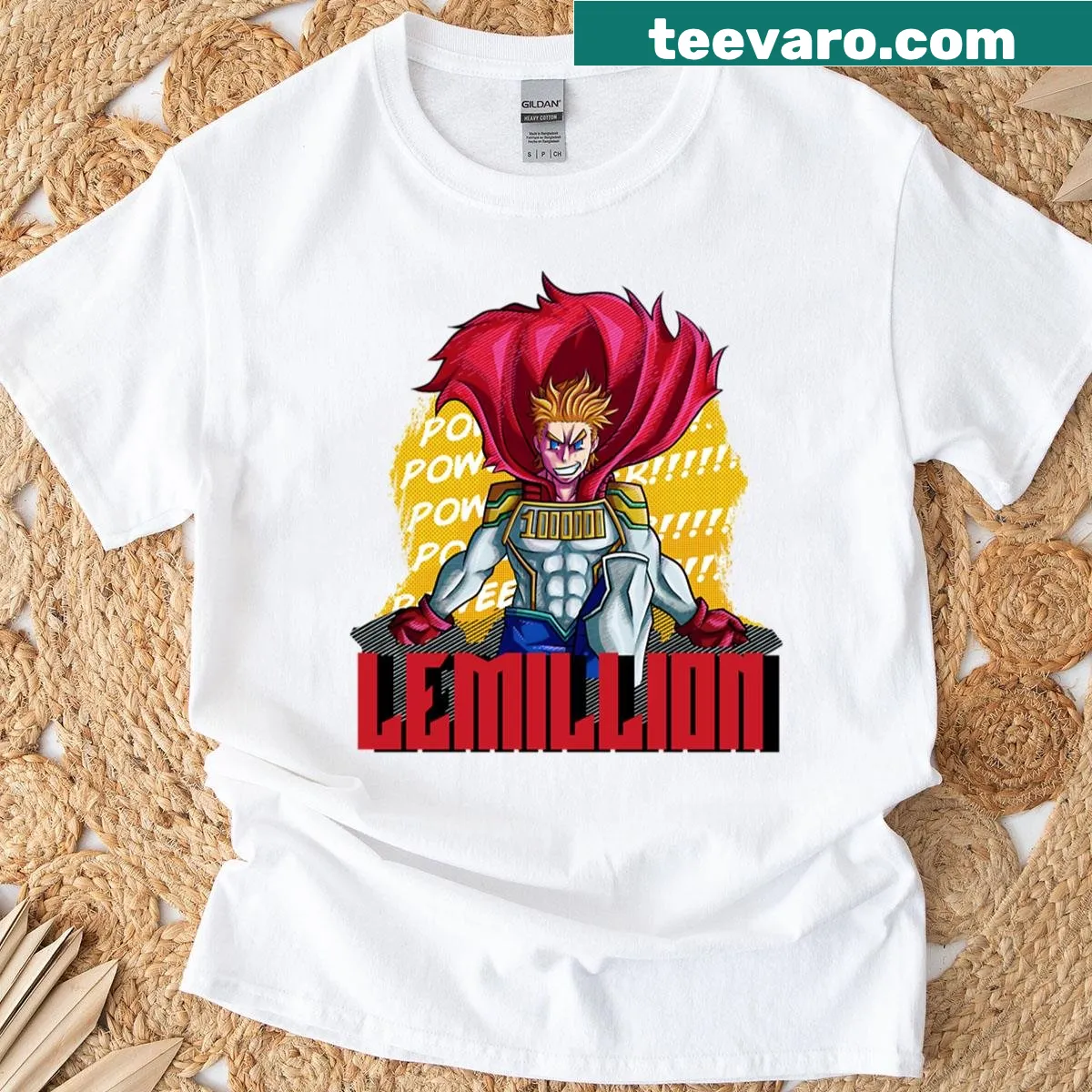 Anime-inspired T-shirt featuring Bnha designs — on a men's t-shirt