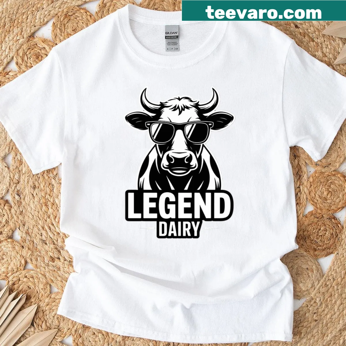 Funny dairy farmer T-shirt with cow pun graphic — on a men's t-shirt