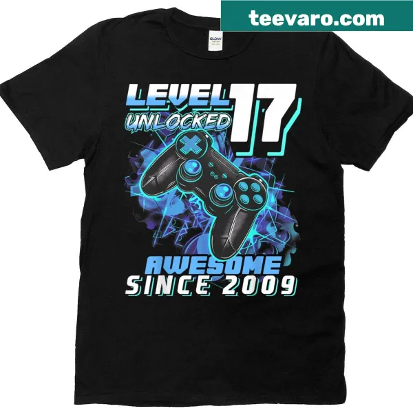 Gamer-themed T-shirt for 17th birthday celebration