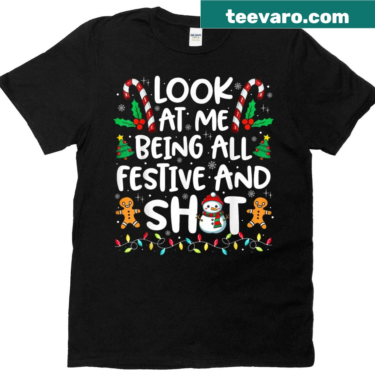 Funny Christmas T-shirt with festive message — on a men's t-shirt