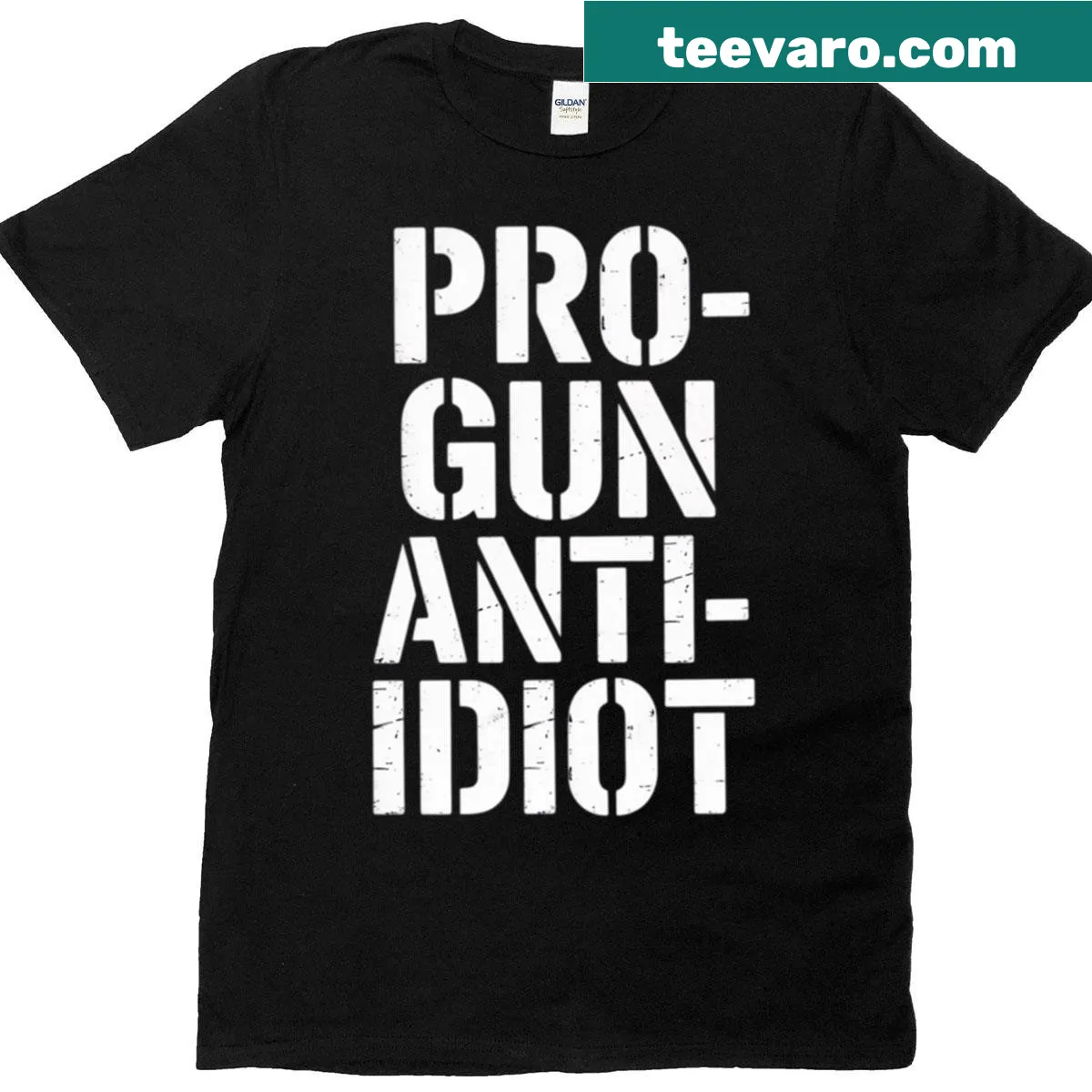 Typographic design proclaiming love for guns and strong beliefs — on a men's t-shirt