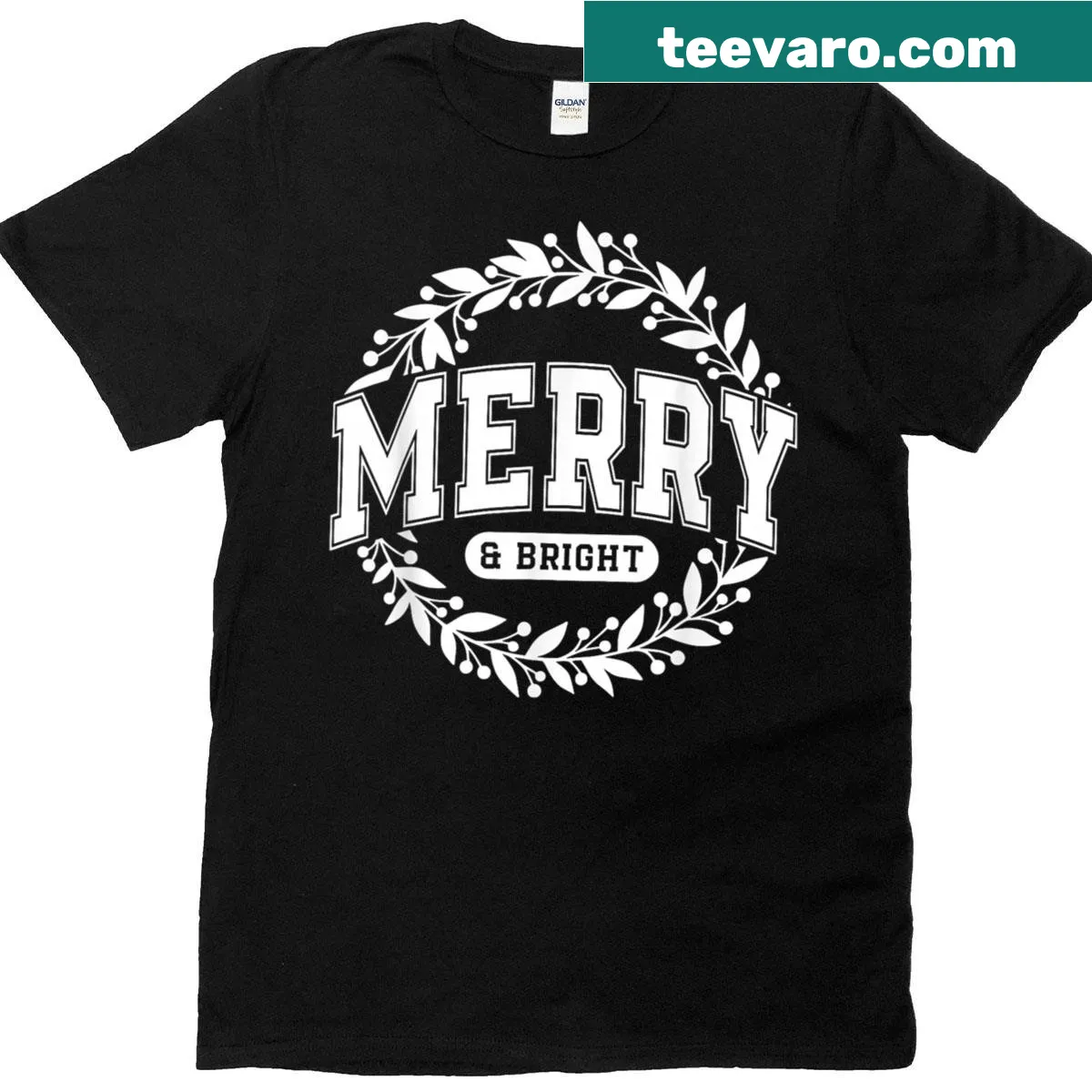 Matching couples Christmas T-shirt with playful typography — on a men's t-shirt