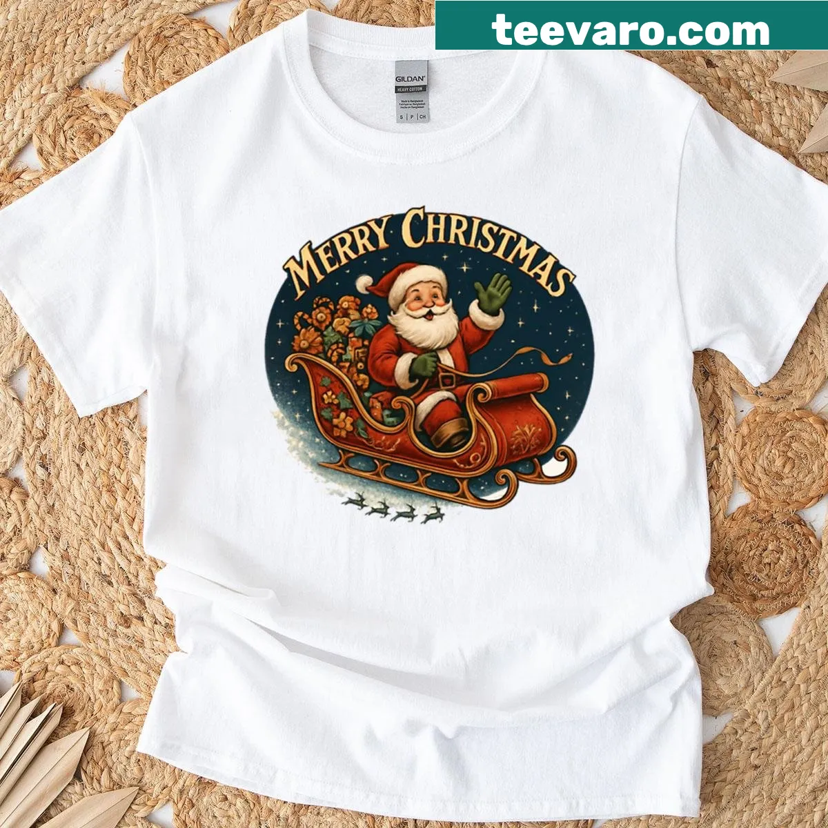 Classic t-shirt with 'Merry Christmas' typography — on a men's t-shirt