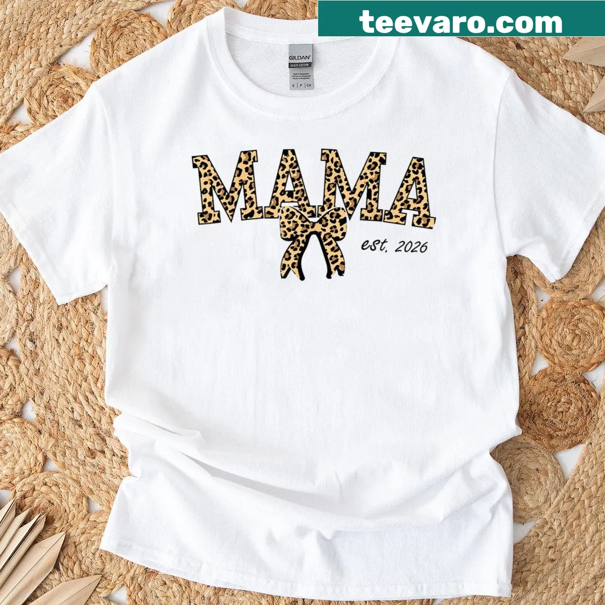 Sentimental 'Mom Est 2026' t-shirt for expecting mothers — on a men's t-shirt