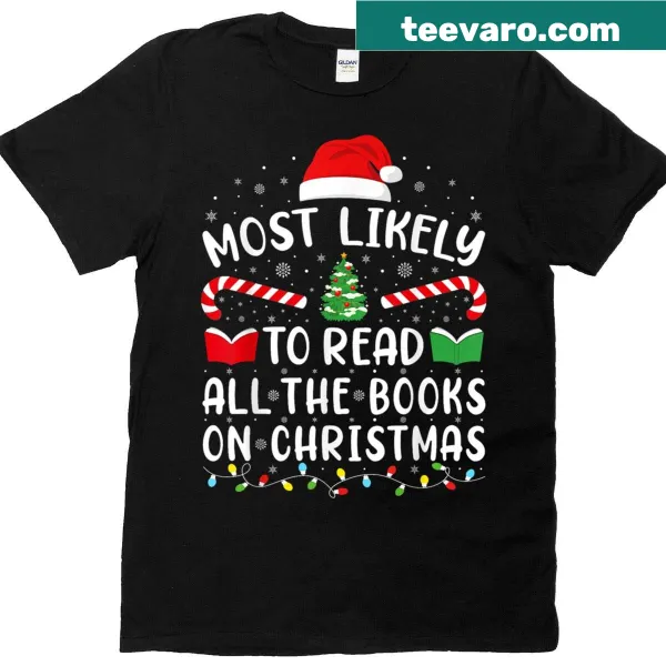 Family matching Christmas T-shirt with reading theme