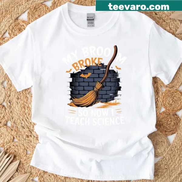 Humorous text T-shirt for science teachers celebrating Halloween