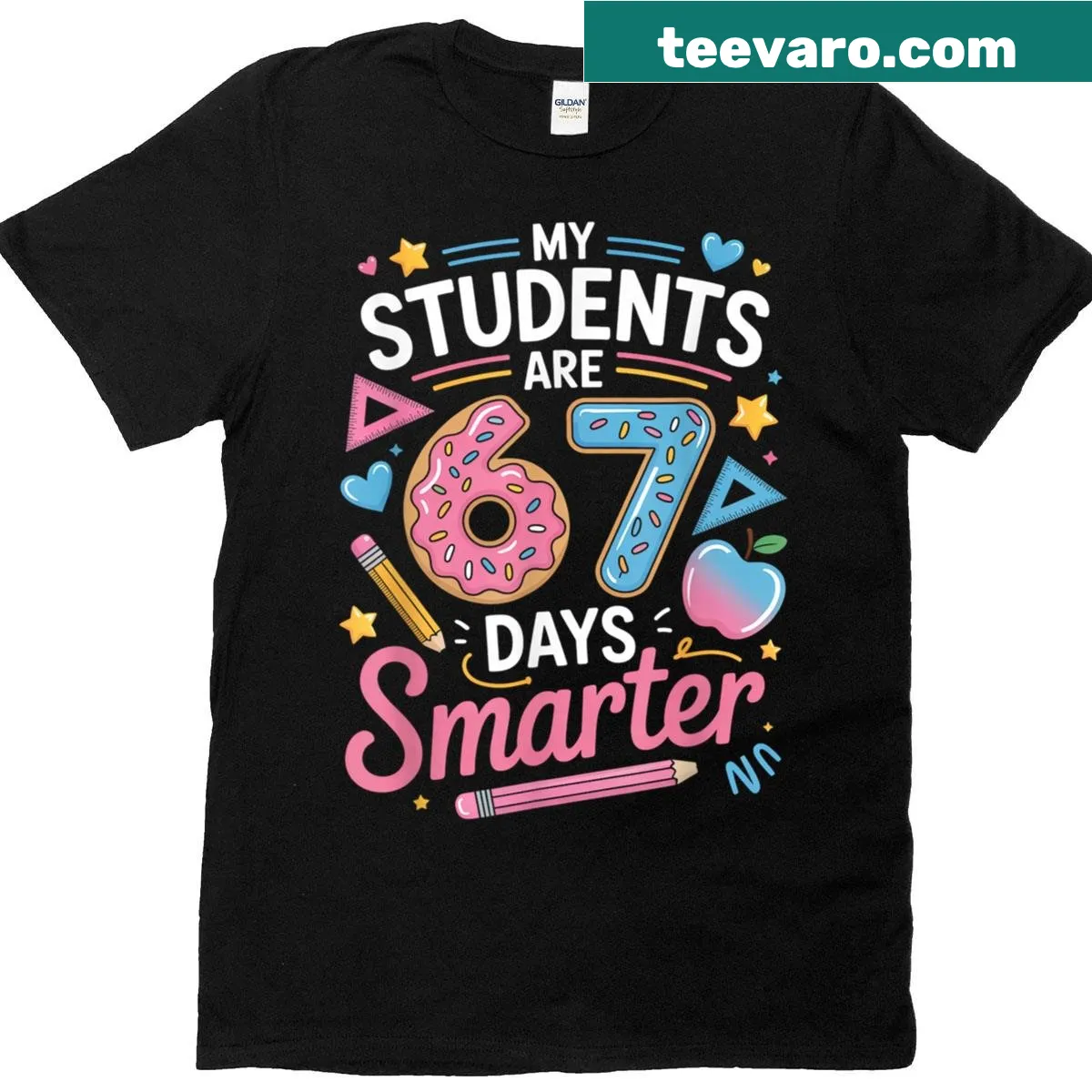 Funny teacher t-shirt with meme text about students getting smarter — on a men's t-shirt
