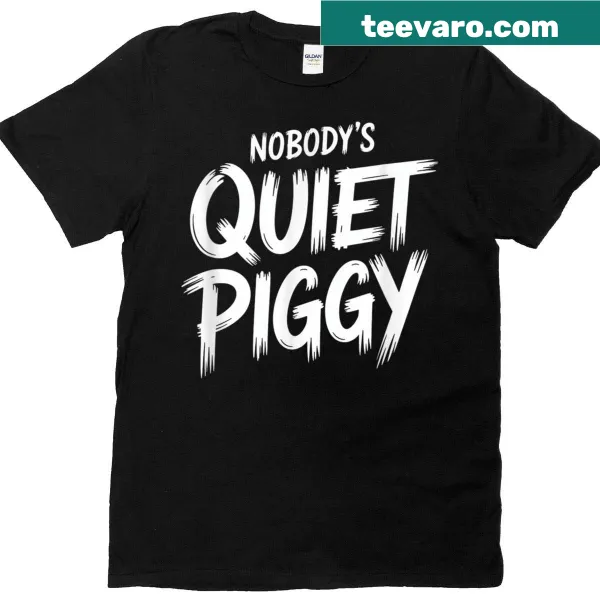 Funny activist t-shirt with a cartoon pig and humorous text