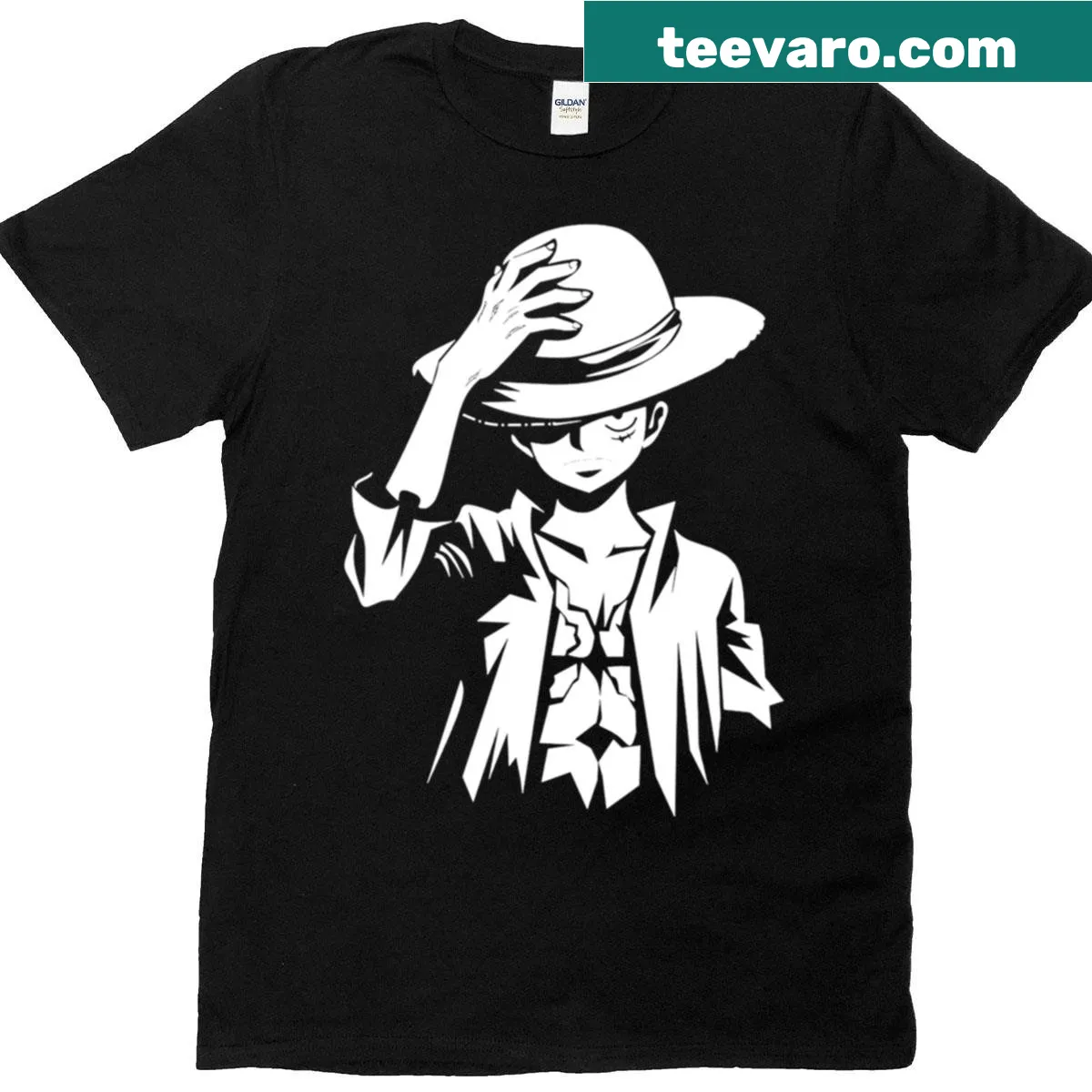 Minimalist silhouette of a fedora on a T-shirt — on a men's t-shirt