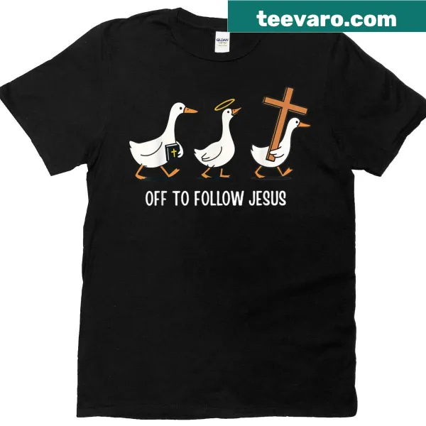 Silly goose graphic with a Christian theme on a T-shirt