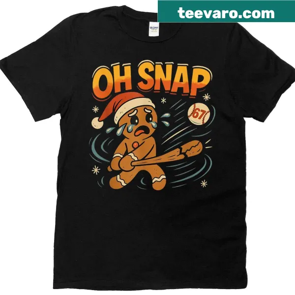 Funny gingerbread meme T-shirt with baseball theme for Christmas.