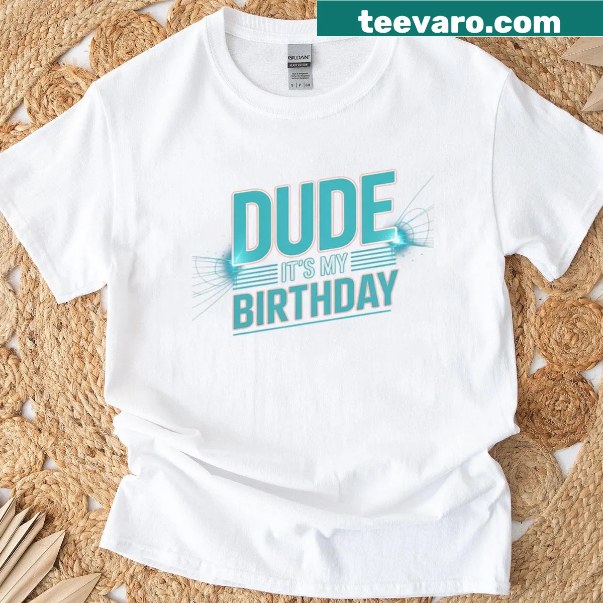 Funny birthday t-shirt saying It's My Birthday Dude — on a men's t-shirt