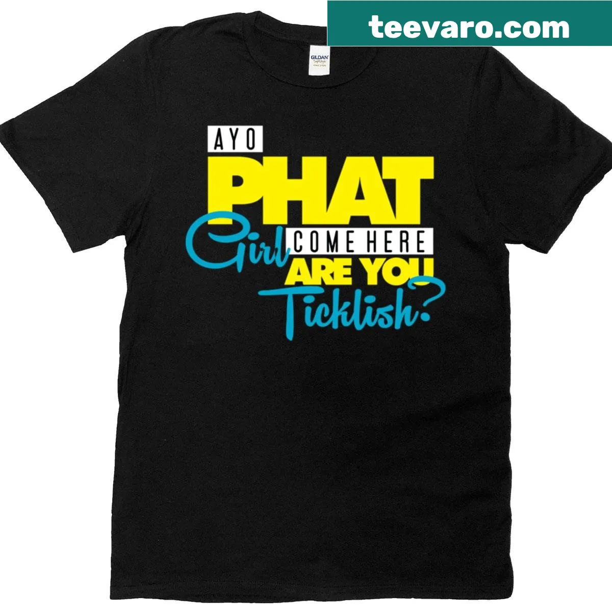 Bold Phat Girl typography T-shirt promoting body positivity — on a men's t-shirt