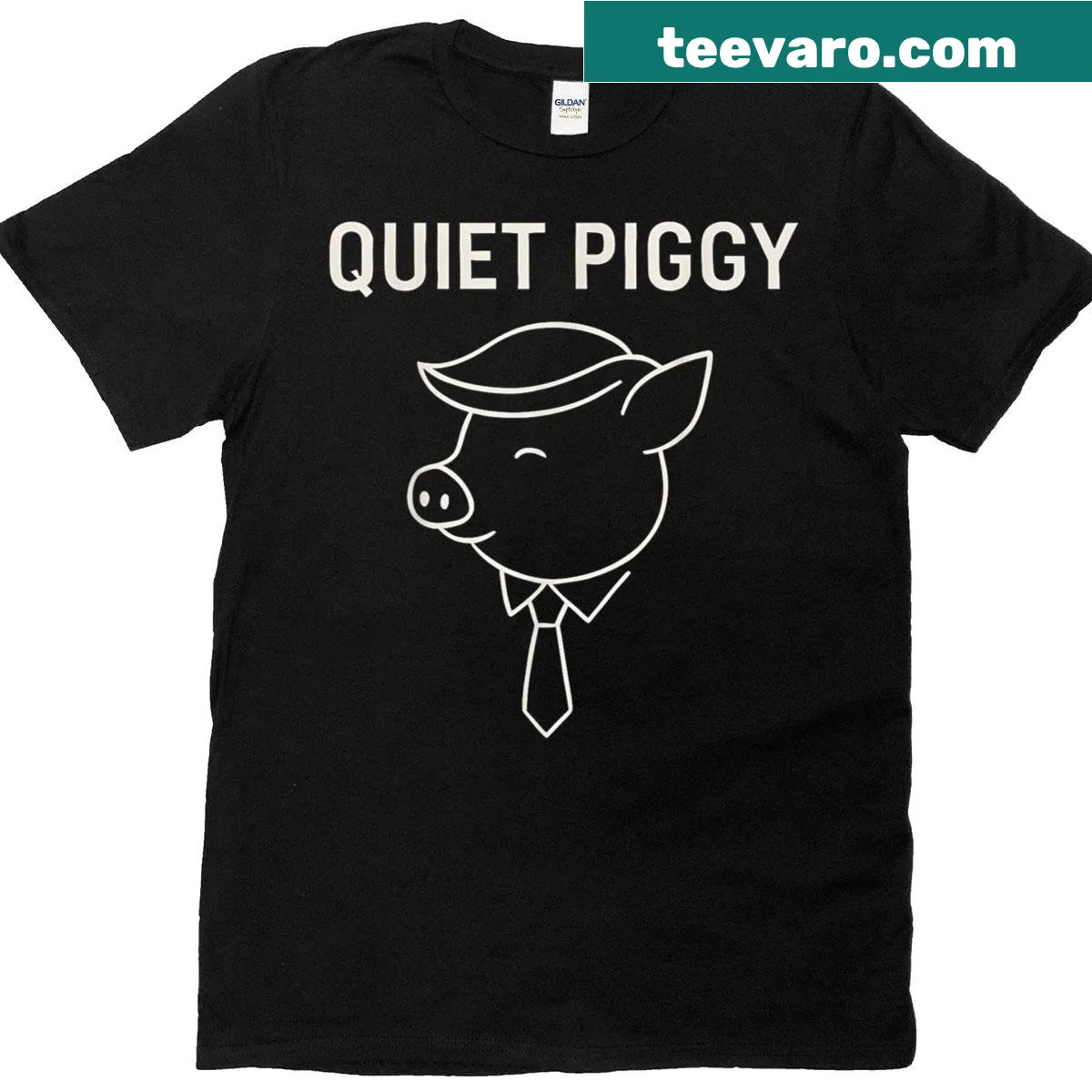 Minimalist line art piggy graphic t-shirt for introverts — on a men's t-shirt