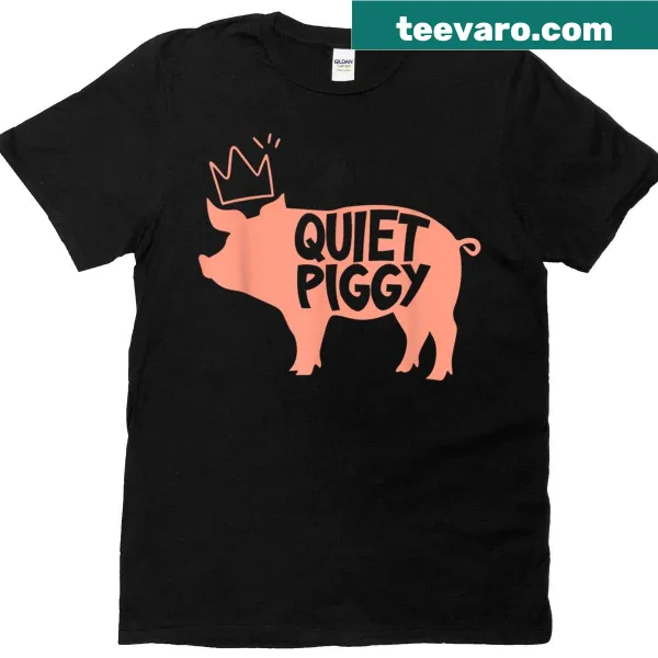 Cartoon pig graphic with sarcastic text on a T-shirt