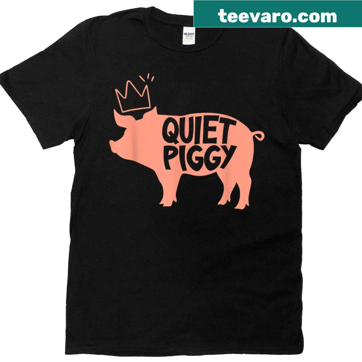 Cartoon pig graphic with sarcastic text on a T-shirt — on a men's t-shirt