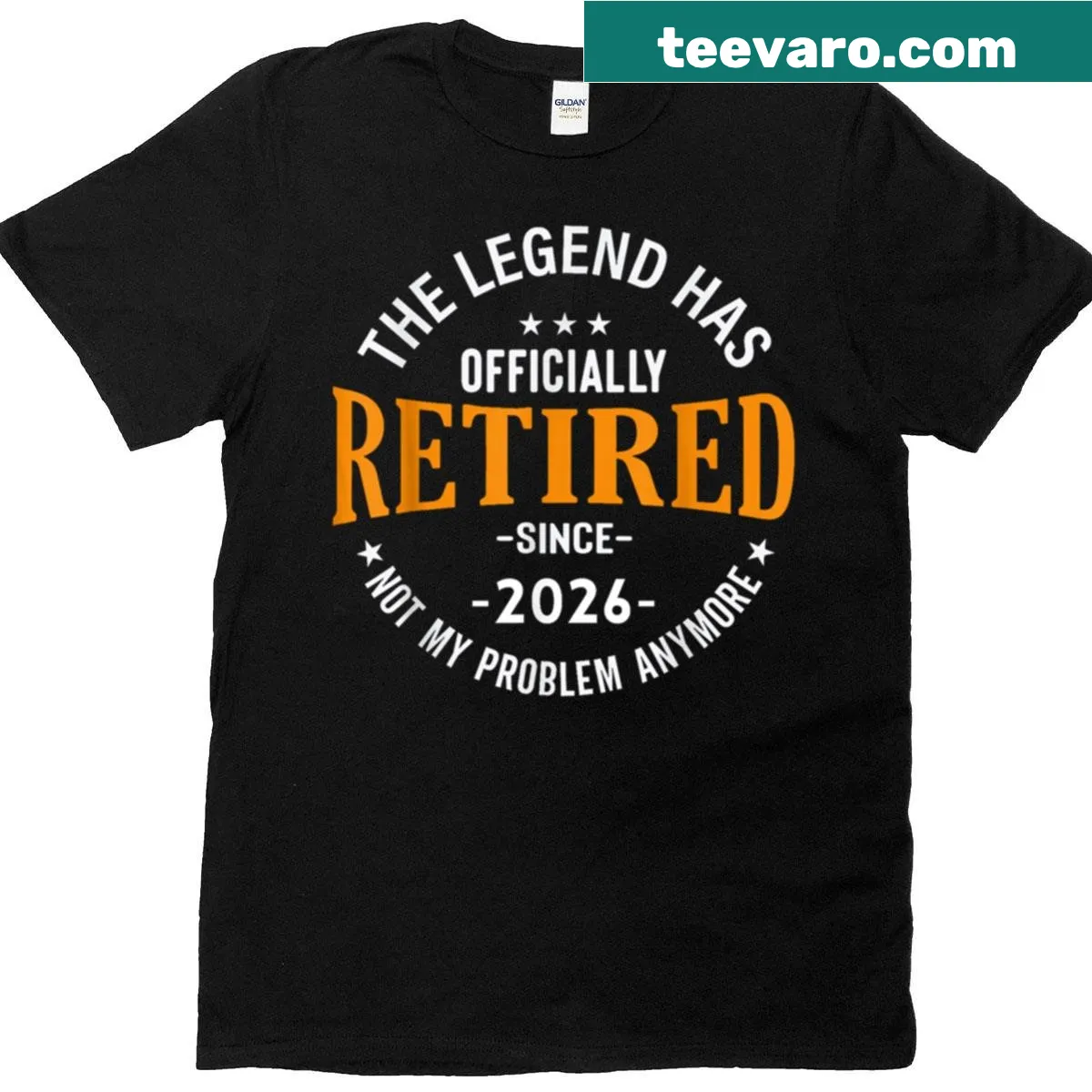 Retirement 2026 T-shirt with text 'Legend Has Retired 2026' — on a men's t-shirt