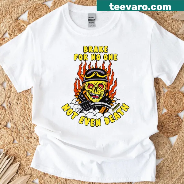 Retro comic T-shirt featuring a flaming reaper and edgy text
