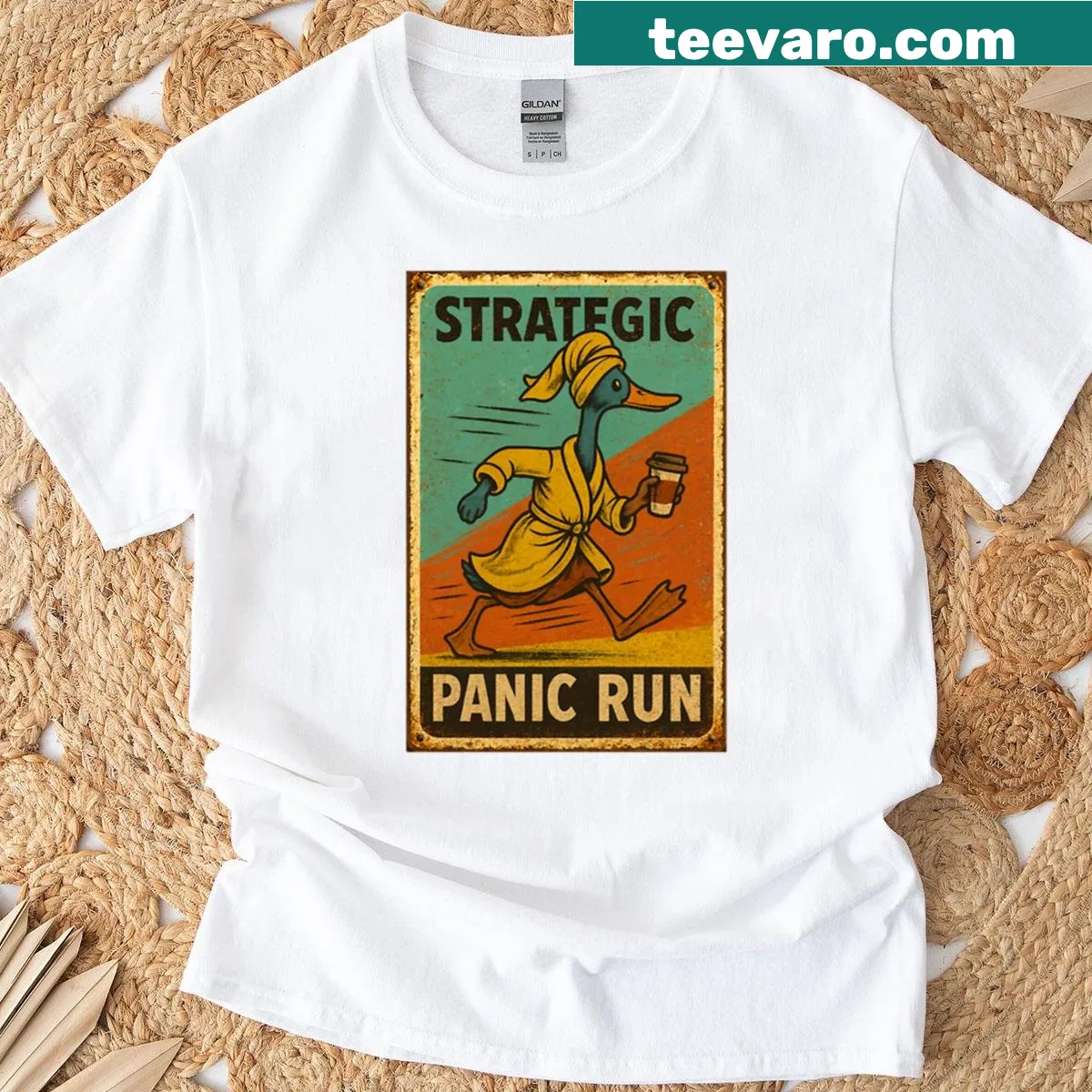 Funny duck illustration on a running T-shirt — on a men's t-shirt
