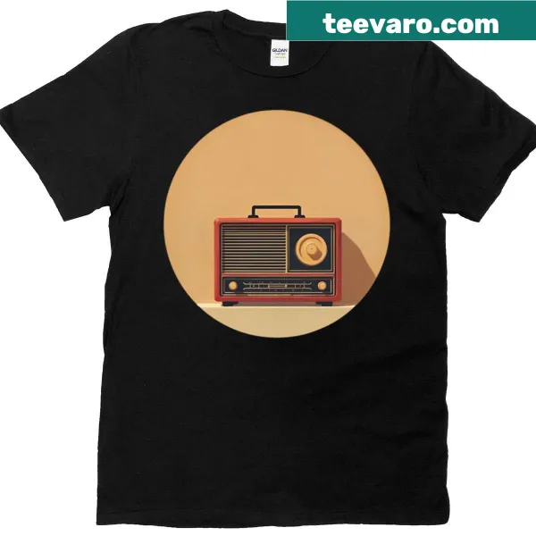 Vintage radio graphic on Retro Frequency T-shirt