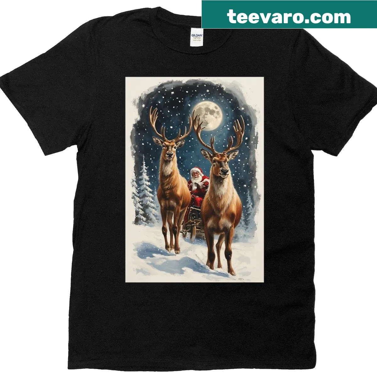 Santa Claus graphic T-shirt, featuring a jolly Santa illustration — on a men's t-shirt