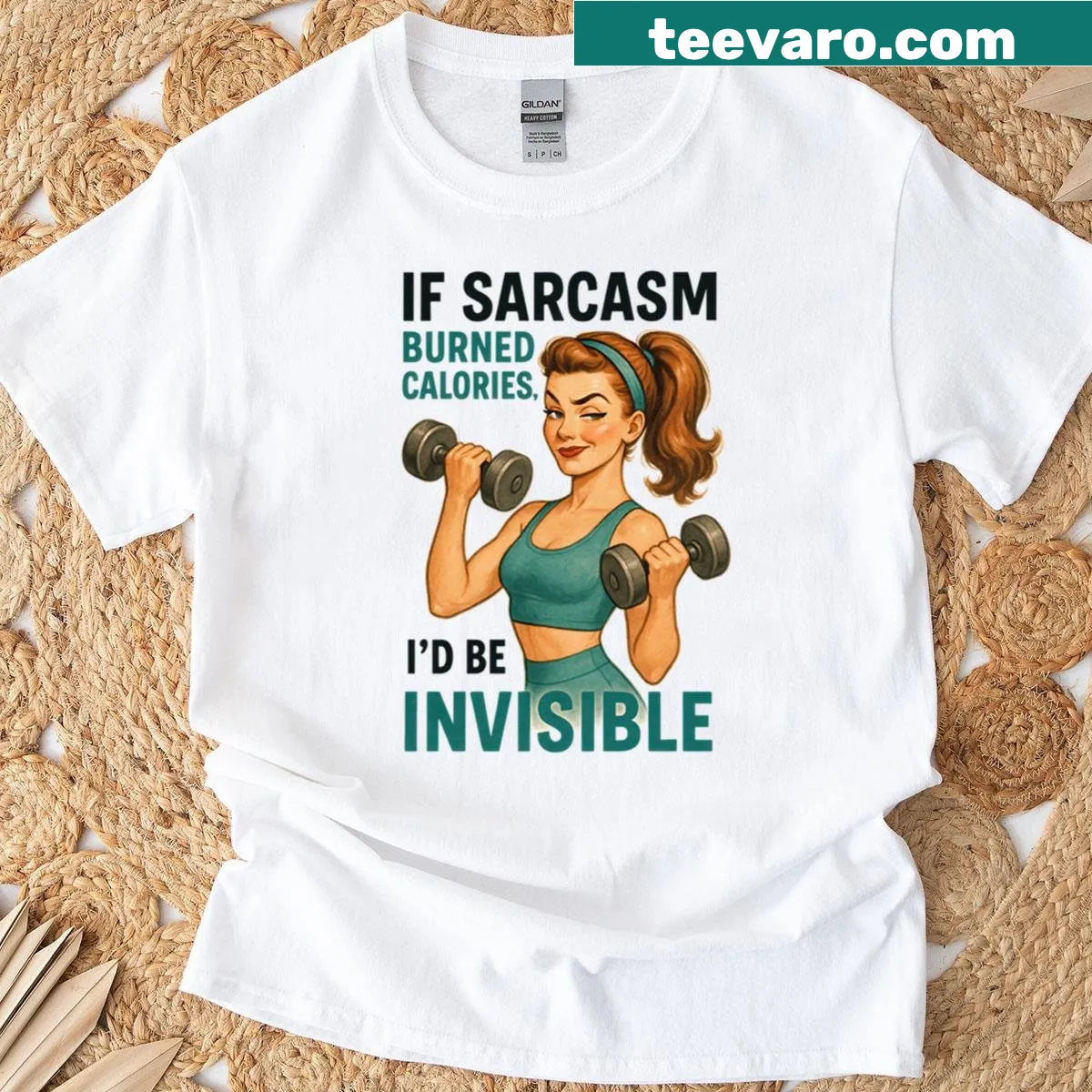 Vintage-style T-shirt with humorous text about sarcasm — on a men's t-shirt