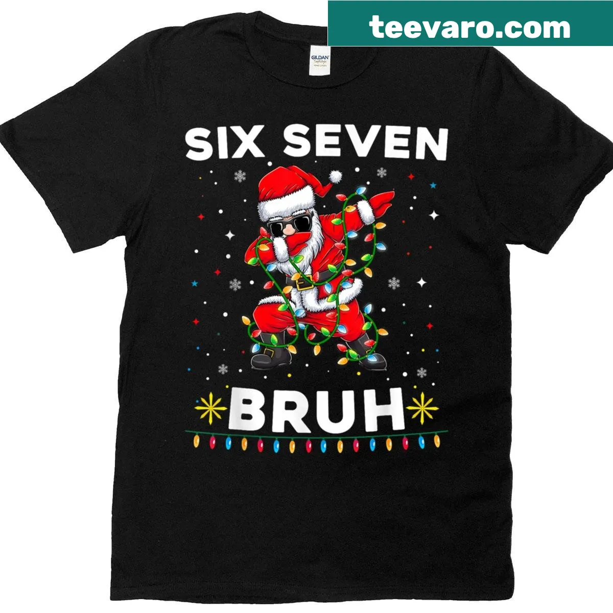 Funny Christmas T-shirt for kids featuring Santa and meme humor — on a men's t-shirt