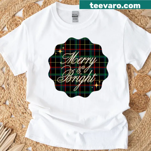Vintage tartan Christmas t-shirt with nostalgic design