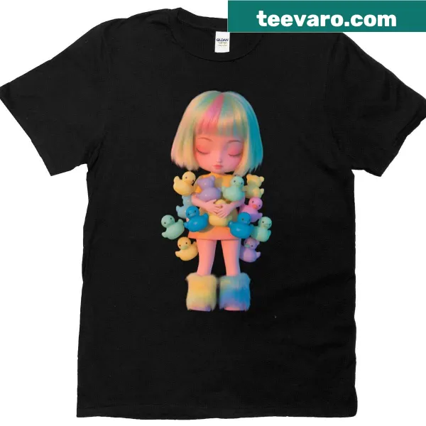 Illustration of a doll's companion on a t-shirt